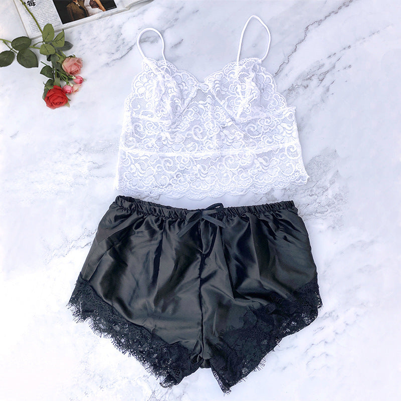 Women's New Lace Sexy Lingerie Two Piece Suit