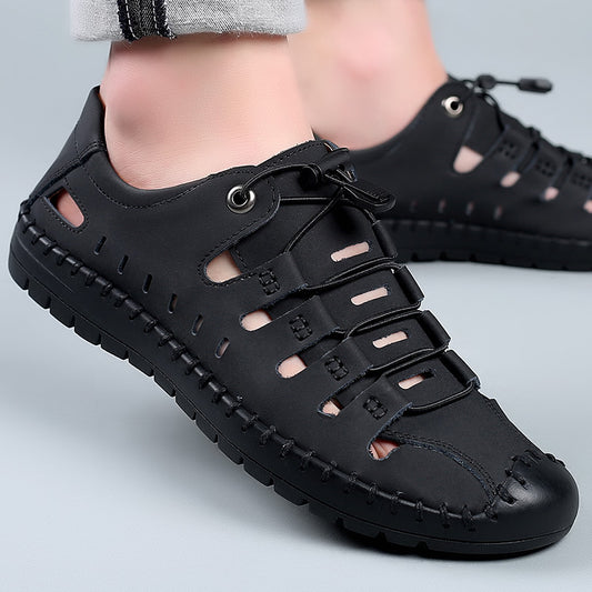 Leather Baotou Hole Shoes Cowhide Casual Hollow Sandals