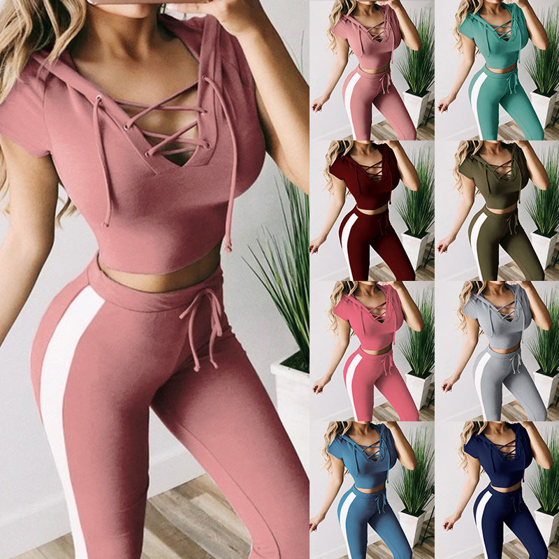 Solid color sportswear suit
