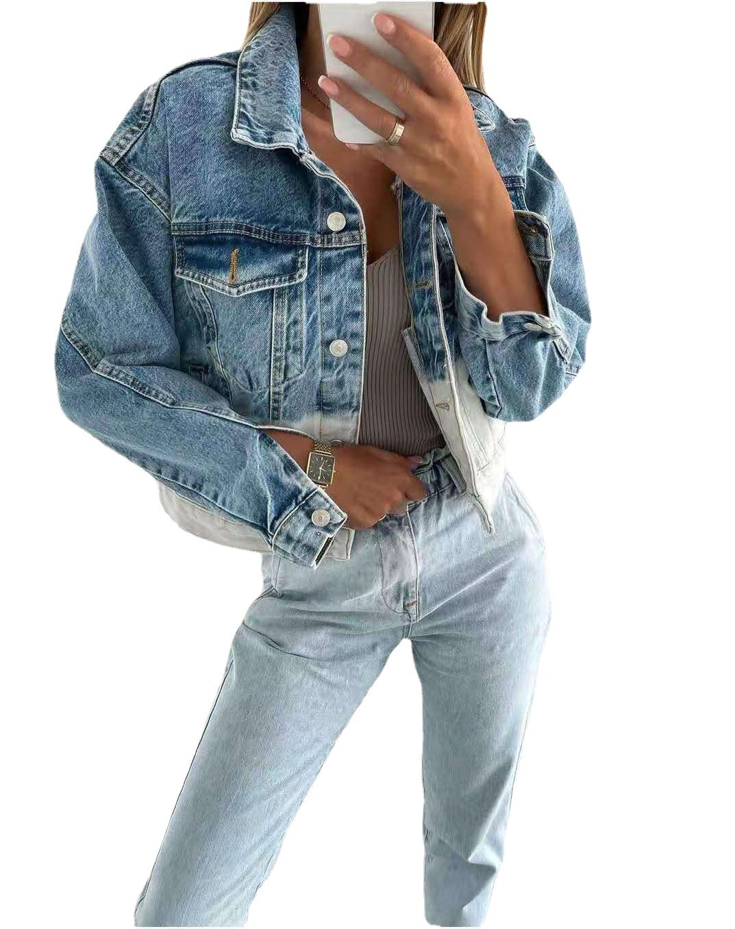 Denim Jacket Lapel Loose Women's Jacket