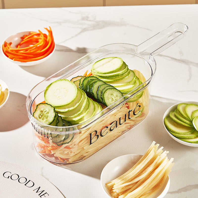 2023 New Multifunction Vegetable Cutter With Basket And Brush Portable Slicer Chopper Kitchen Tools