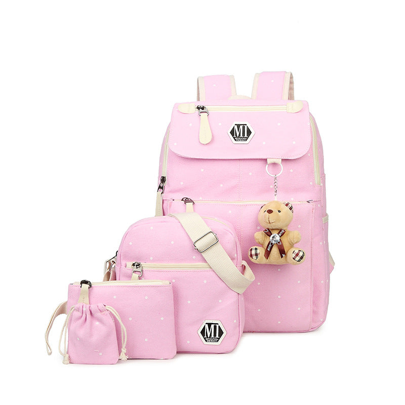 Canvas Backpack Female Korean Version Of Junior High Schoolbag